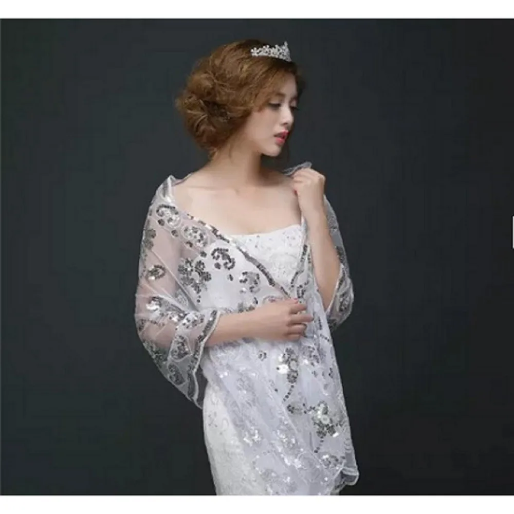 2017 Красивые Белые Свадебные Обертывания Женщины званый обед Платки Летние