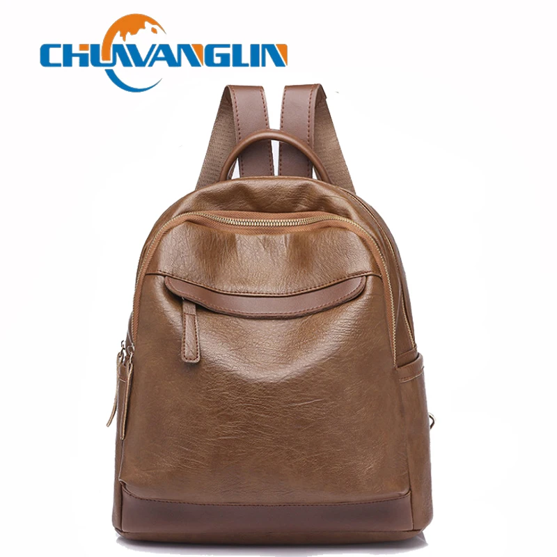 Новинка модный кожаный рюкзак Chuwanglin для женщин повседневные школьные ранцы