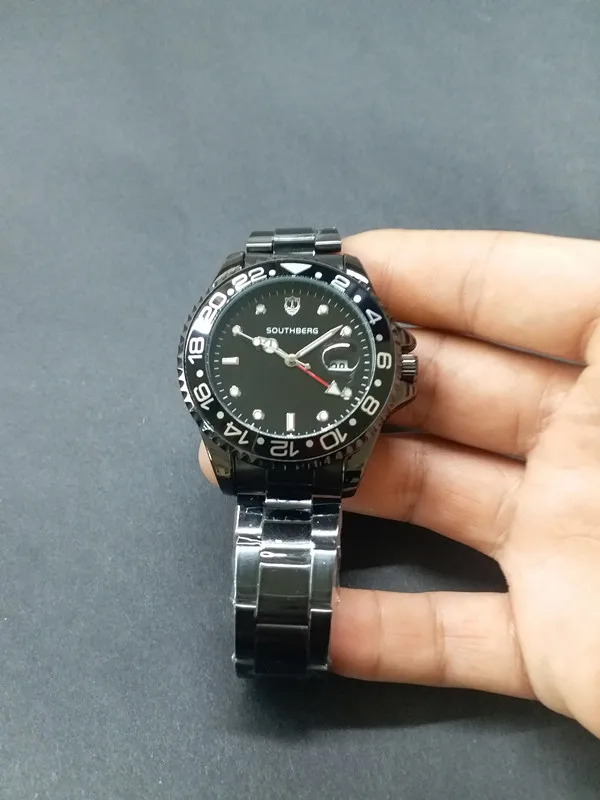 Роскошные мужские часы от ведущего бренда GMT, кварцевые часы, деловые светящиеся сапфировые часы из нержавеющей стали, часы daytona 4,4 см