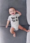 Комбинезон для новорожденных, с коротким рукавом и надписью You Wake Me You Take Me