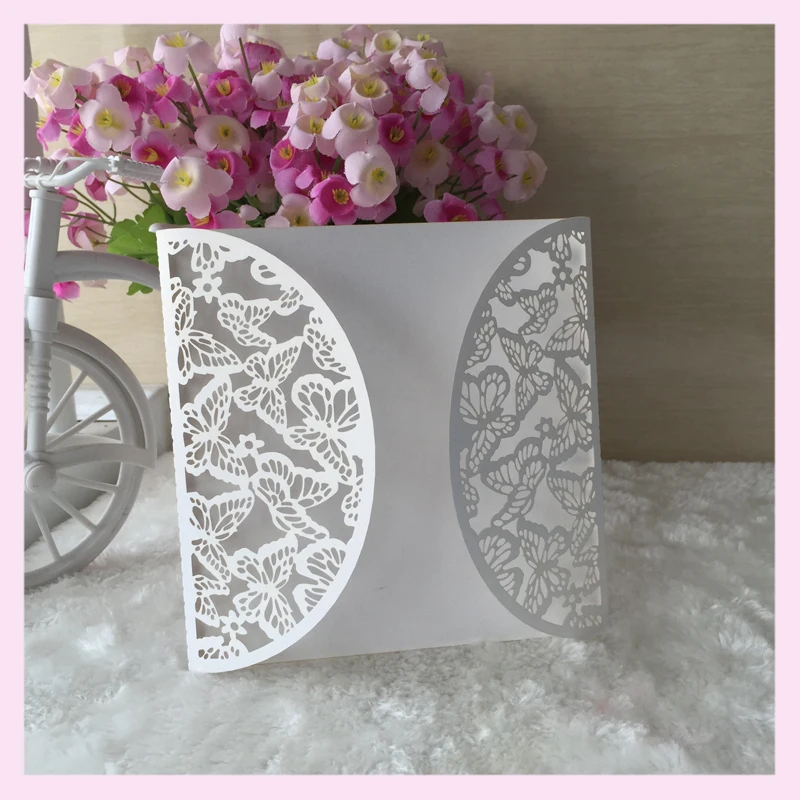 

30pcs Laser Cut Paper Craft postcards Greeting Card Wedding Invited Invitation Cards Celebrating Congratulation Card
