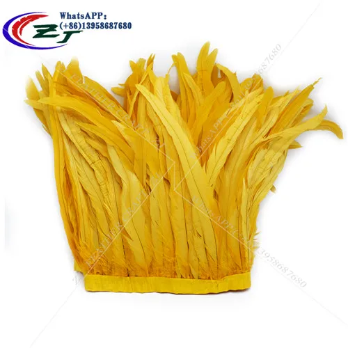 gold yellow 2 ярда петух перо отделка 30-35 см Coque перо нанизанная курица отделка из перьев платье/юбка/костюм карнавальный Декор - Цвет: gold yellow