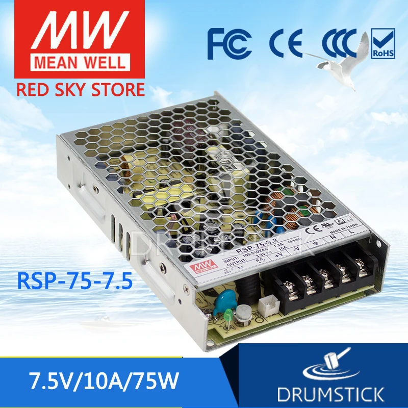 

patriotic MEAN WELL RSP-75-7.5 7.5V 10A meanwell RSP-75 7.5V 75W Single Output with PFC Function Power Supply