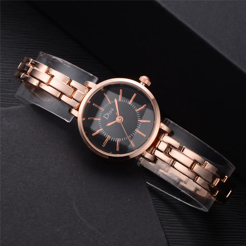 Женские элегантные часы браслет из горного хрусталя с покрытием розового