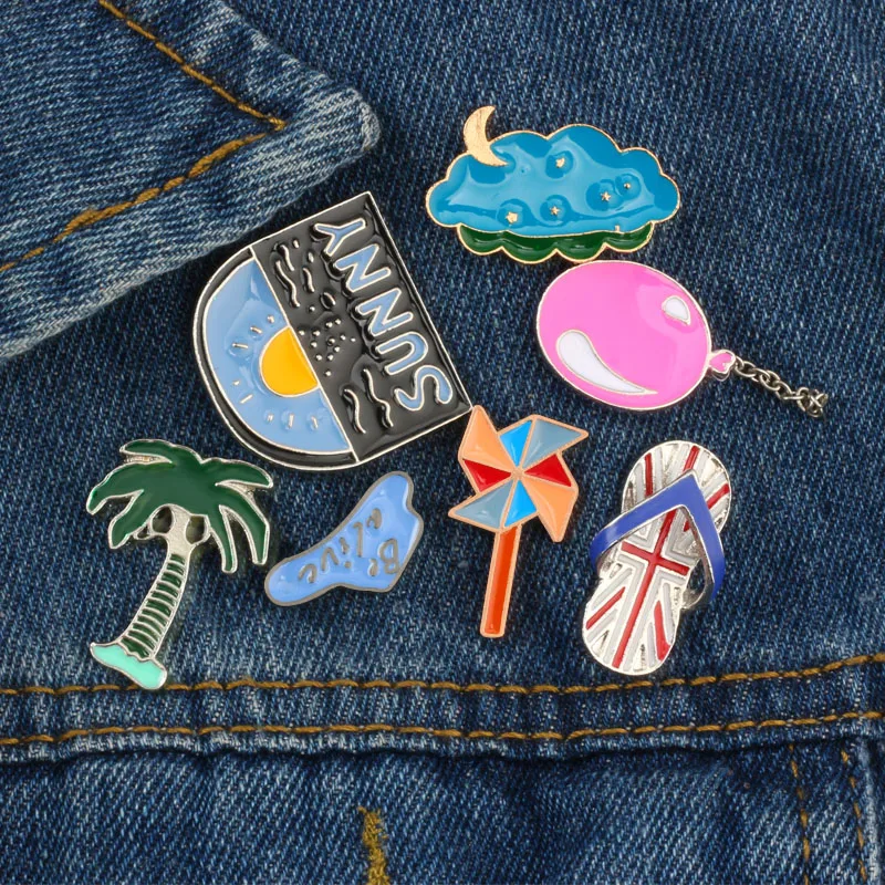 Женская эмалированная брошь в виде облака ветряной мельницы|Броши| |