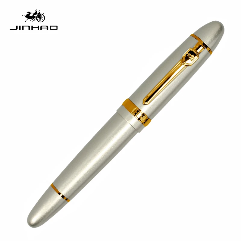Silver gold clip Классическая Роскошная Шариковая ручка Jinhao 159, 0,7 мм, Ручка-роллер для подписи, ручка для руководителя, тяжелая ручка, деловые канцелярские принадлежности - Цвет: Silver gold clip