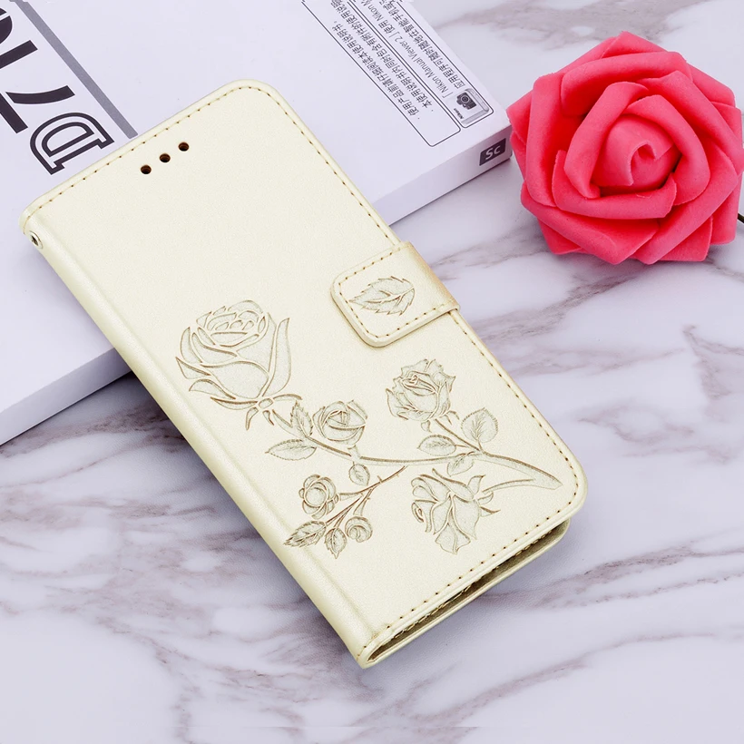 Роскошный рельефный кожаный чехол-бумажник с розой Для Doogee Y8 чехол-книжка