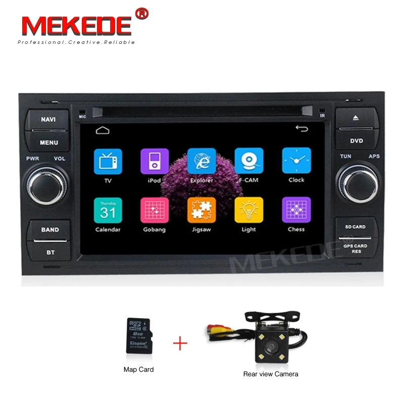 Car dvd camera B 2DIN автомобильный dvd-плеер радио аудио gps для Ford Mondeo Focus Transit C-MAX S-MAX Fiesta gps навигатор 1080P RDS BT - Цвет: Car dvd camera B