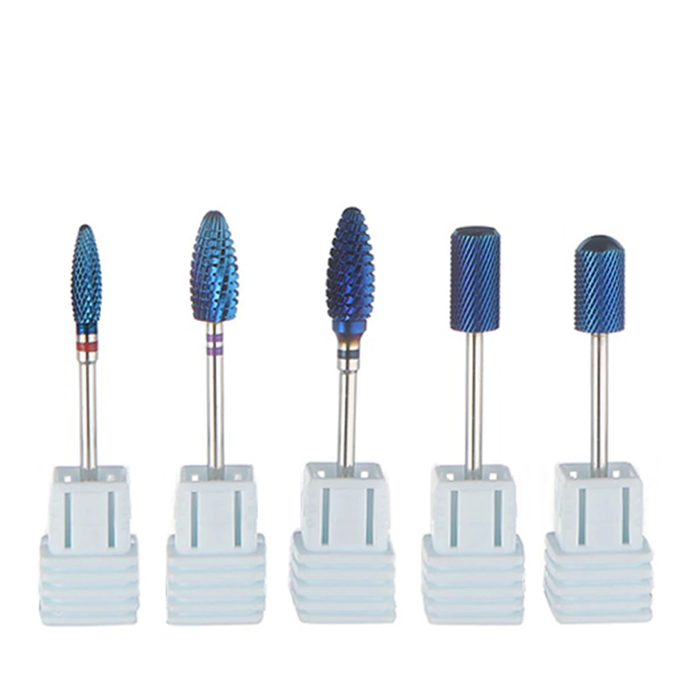 Синий вольфрамовый круглый сверло для ногтей карбид фреза Маникюр керамические