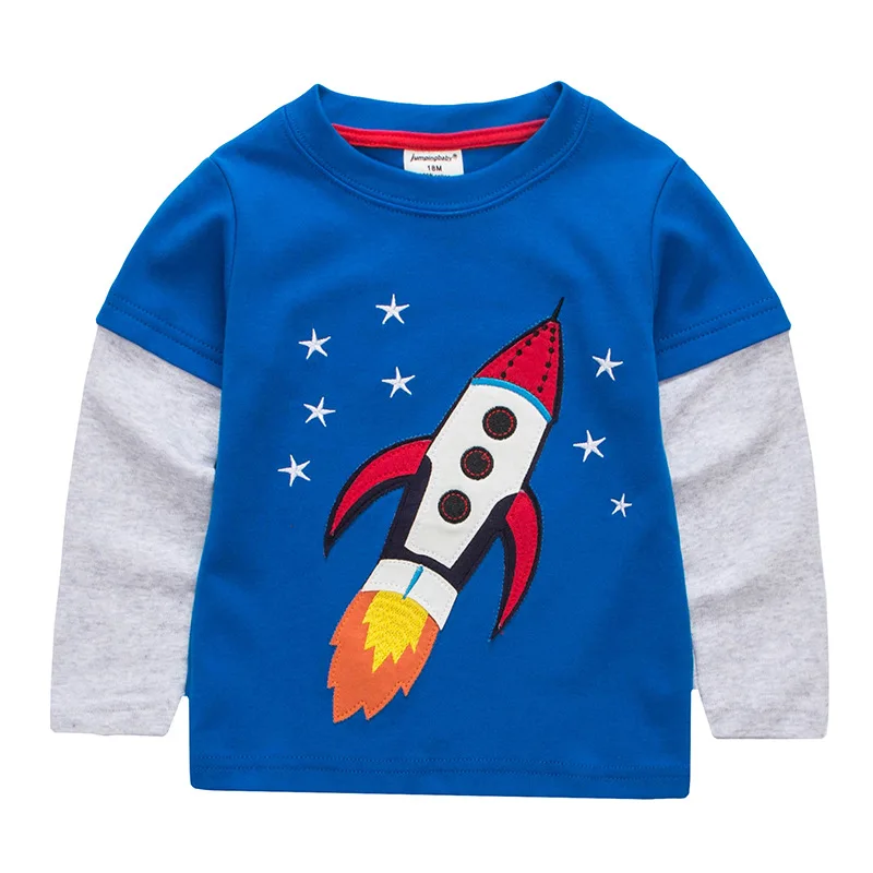 Jumpingbaby/Коллекция года; детская одежда футболка для мальчиков детская футболка с длинными рукавами хлопковая Футболка для малышей; CamisetaCostumes; roupas infantis menino