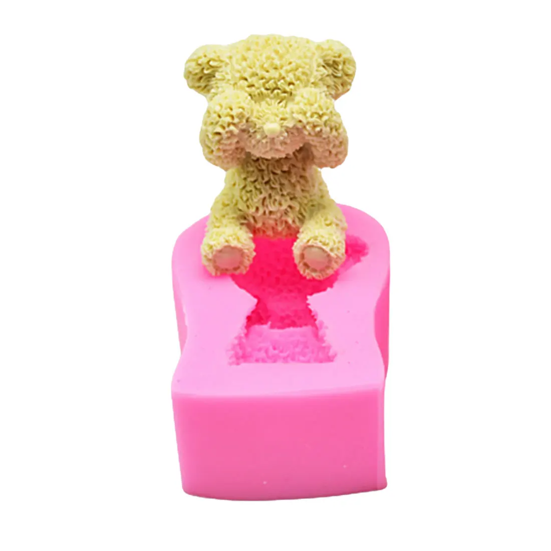 Симпатичные Sugarcraft Мини силиконовая форма «Медведь» помадка плесень украшения торта инструменты форма для шоколадного мыла - Цвет: A