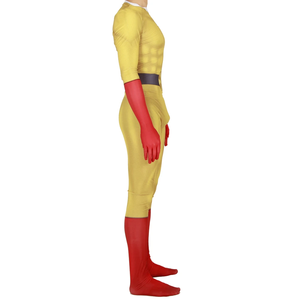Костюм для косплея Аниме ONE PUNCH MAN комбинезон Сайтама с 3D принтом из спандекса Zentai