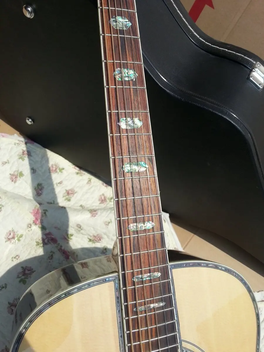 OM45 Акустическая гитара OM-45 Акустическая Электрогитара круглый корпус Классическая акустическая гитара твердая ель Топ гитара
