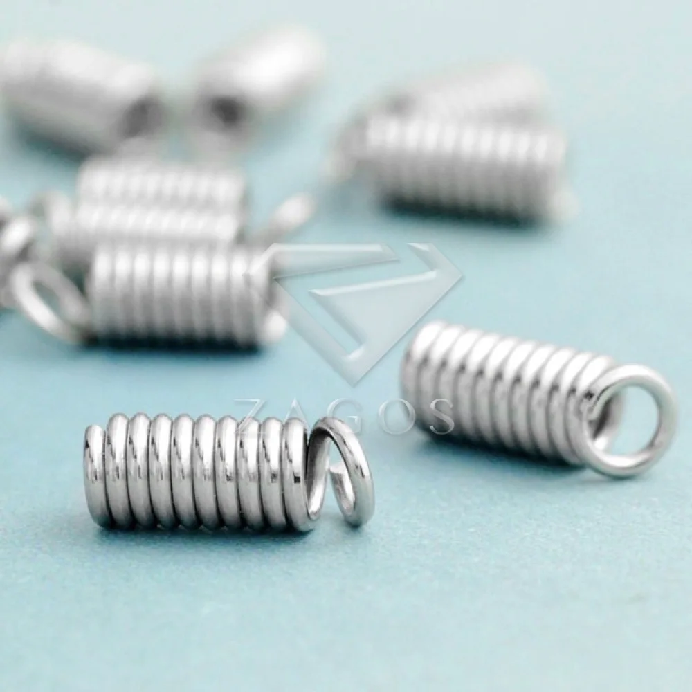 90 шт Никель Позолоченные разъемы шнур катушки Терминаторы 3 8x8 5 мм Ювелирные