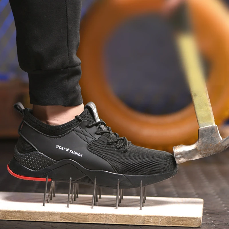 Модная мужская безопасная обувь большие размеры 36 48 Женские рабочие ботинки со