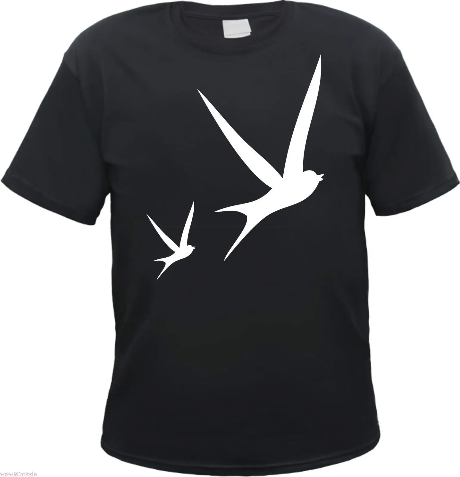 

Swallows Men's T-Shirt - Black/White - S to 3XL - ROCK ABILLY Bird Swallow