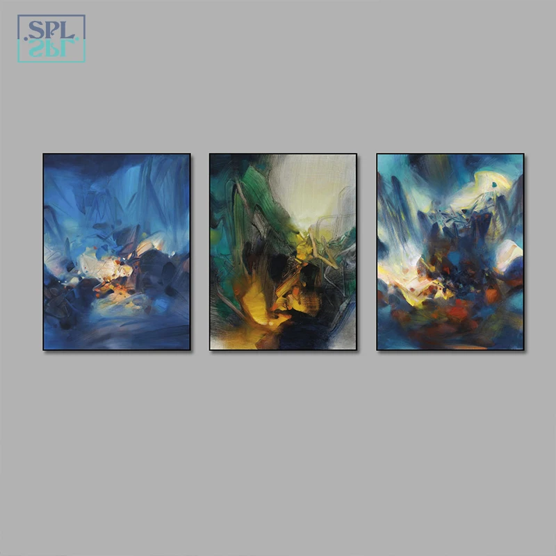

SPLSPL Watercolor Colorful Abstract Canvas Art Print Poster Wall Pictures For Living Room Home Decoration Restaurant ornaments