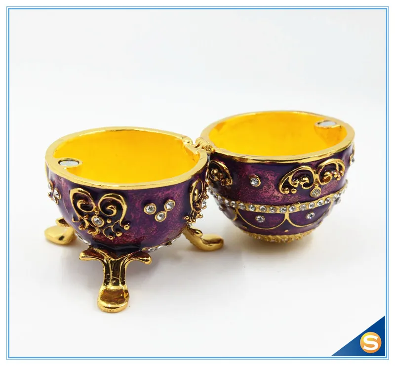 Новые эмали металлический фиолетовый яйцо Форма шкатулка подарок scj2017|box gift|box boxbox