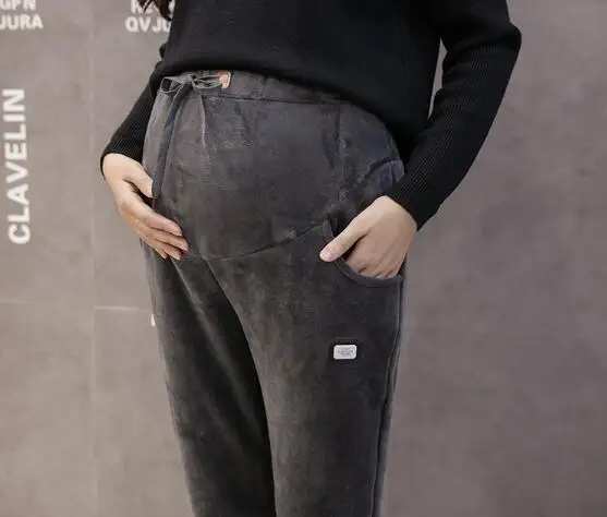 Плотные теплые длинные женские брюки Fdfklak свободные штаны для беременных Одежда |