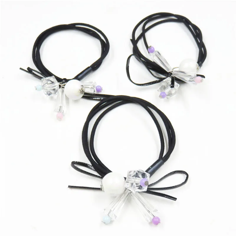 10 шт./лот простые пластиковые эластичные резинки для волос с бриллиантами