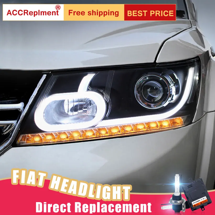 2Pcs LED Headlights For Dodge Journey 2009-2016 led car lights Angel eyes xenon HID KIT Fog Daytime Running Lights | Автомобили и