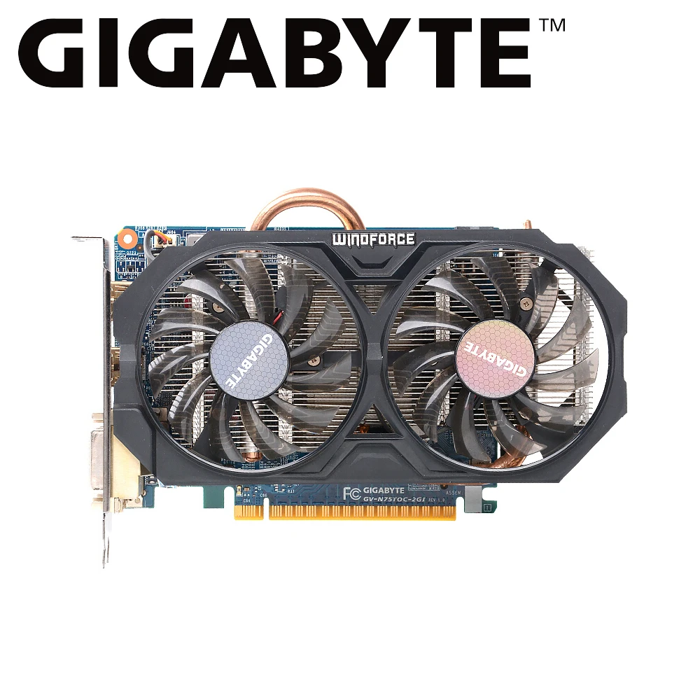 Графическая карта Gigabyte gtx 750 ti 2 Гб GV N75TOC 2GI NVIDIA GeForce GTX Ti GPU GDDR5 128 bit ГБ для ПК gamer