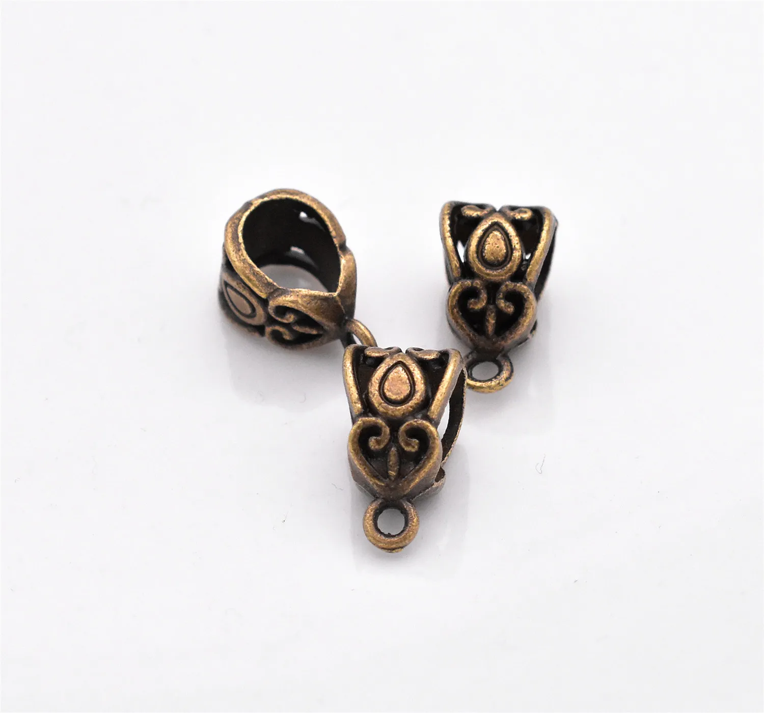 20pcs/lot Antique Silver and Bronze Charm Bail Beads Pendant Clip Clasp Connectors for Bracelet Necklace Jewelry Making | Украшения и