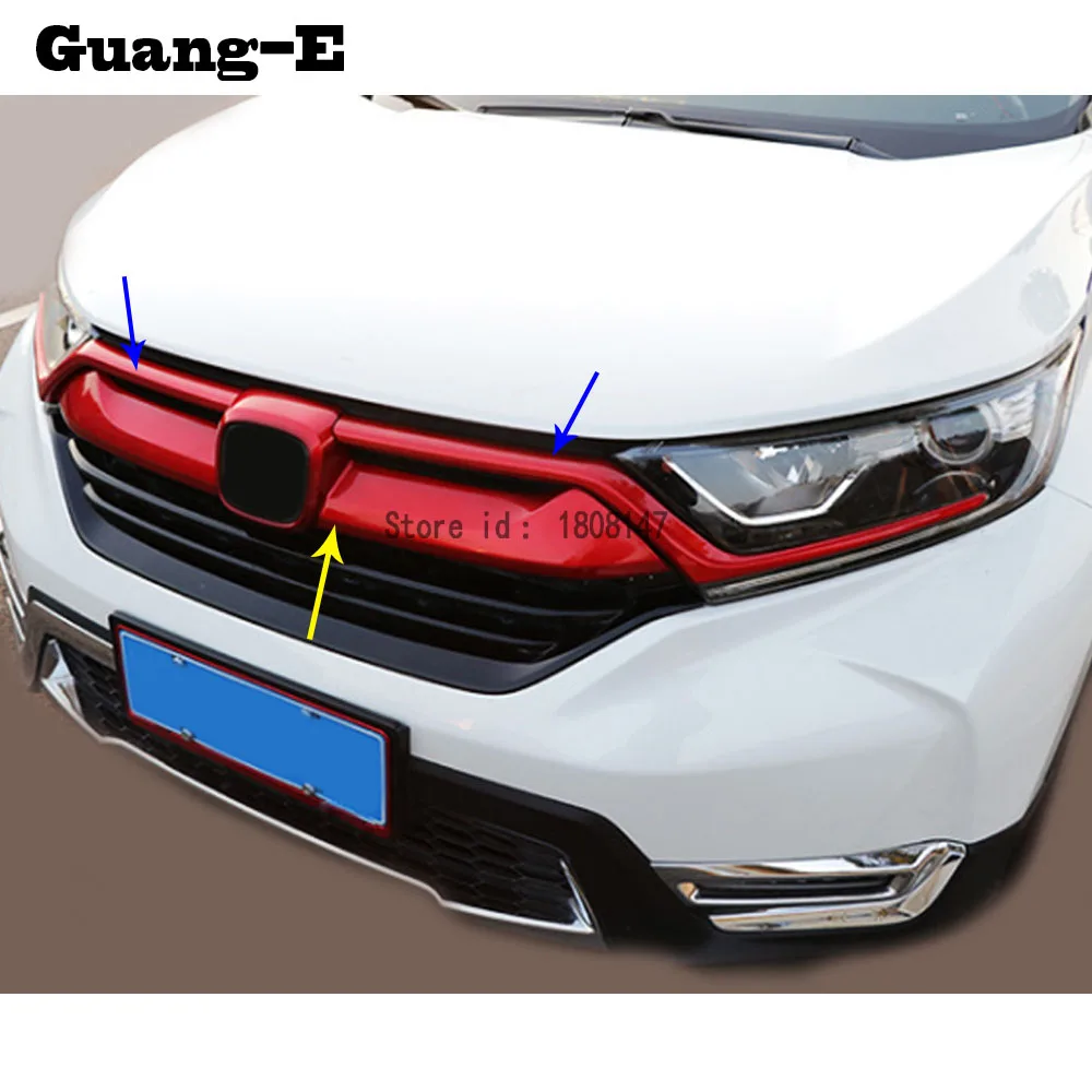 for honda crv cr v 2017 2018 2019 2020 car sticker body trim front logo decorative mark grid grill grille racing frame part hood free global shipping