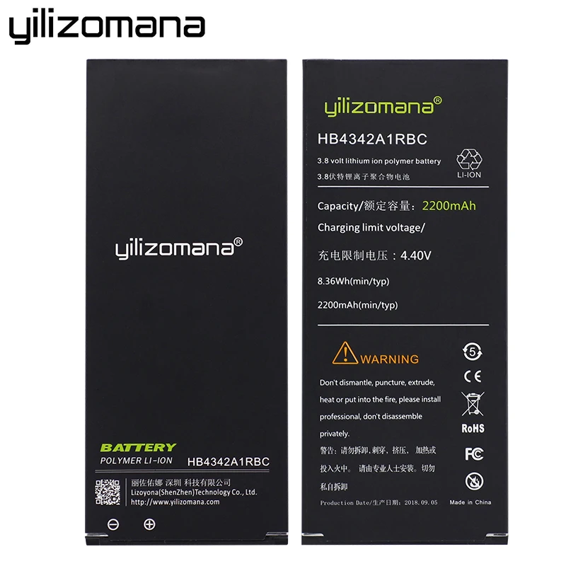 YILIZOMANA Оригинальный аккумулятор для телефона HB4342A1RBC Huawei Honor 4A 5A Y5II Y5 II 2 Ascend 5 + Y6 SCL TL00