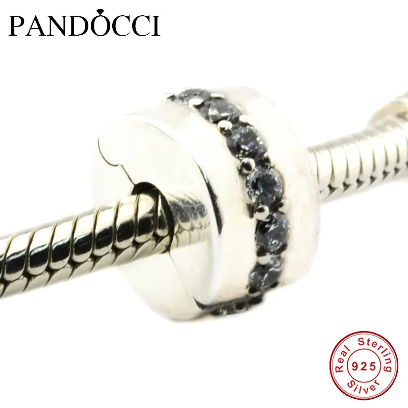 QANDOCCI подходит для оригинальных браслетов блестящие зажимы дорожек серебряные