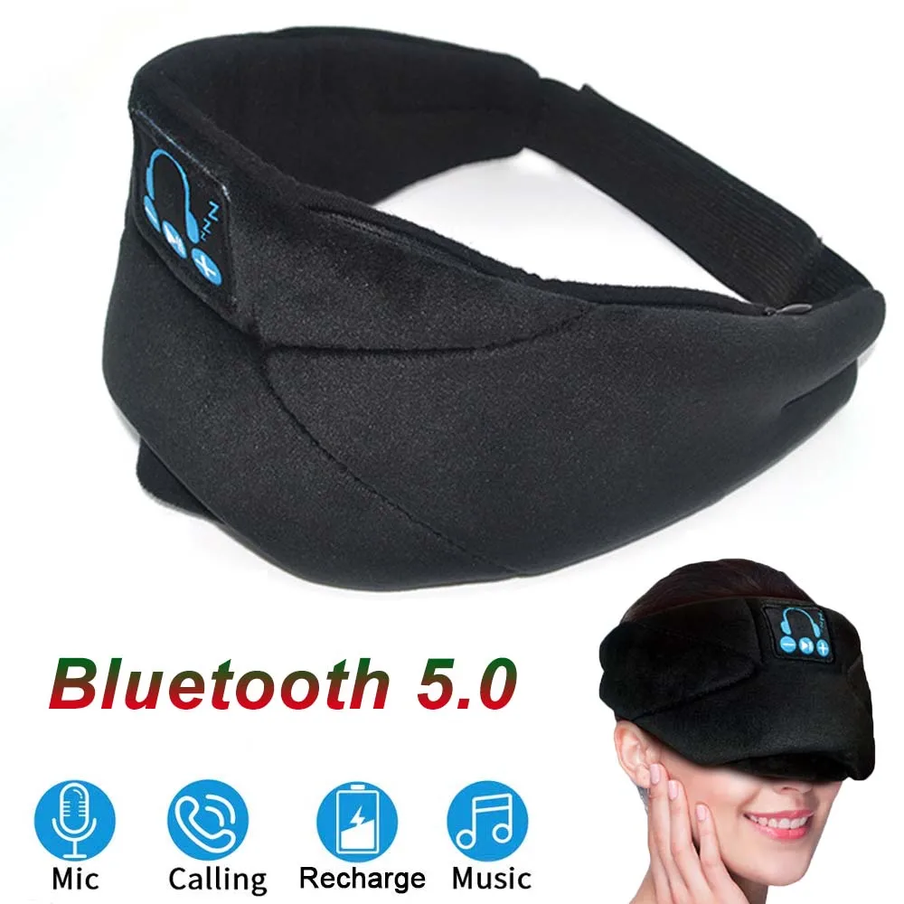 JINSERTA Bluetooth 5 0 3D стерео наушники Беспроводная мягкая маска для сна телефон