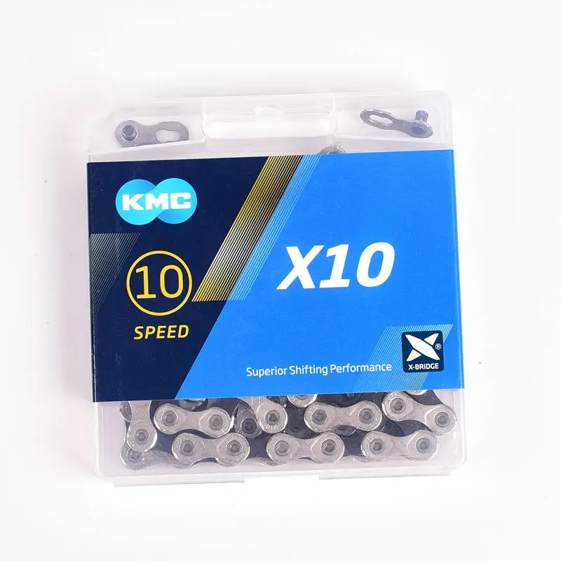 x10 Новая оригинальная коробка KMC X10 X10.93 MTB цепь для дорожного велосипеда 116L 10 цепь для скоростного велосипеда волшебная кнопка горный велосипед цепь запчасти - Цвет: x10