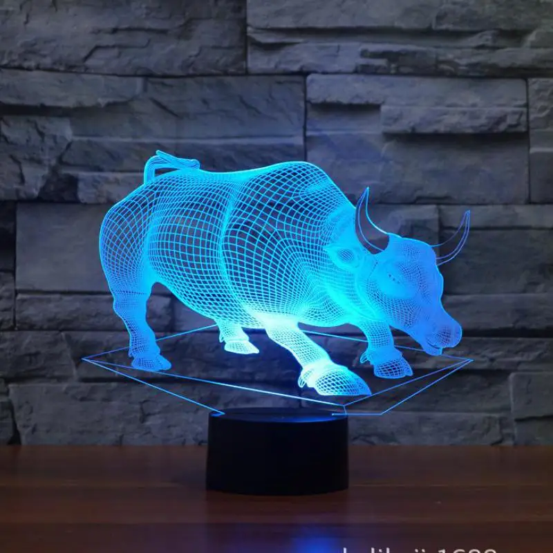 Акриловый светодиодный светильник с Usb 3d осветительные приборы 7 цветными