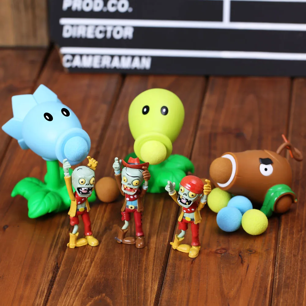 Растения против Зомби Peashooter ПВХ фигурка модель игрушки подарки игрушки для детей Высокое качество в OPP мешок