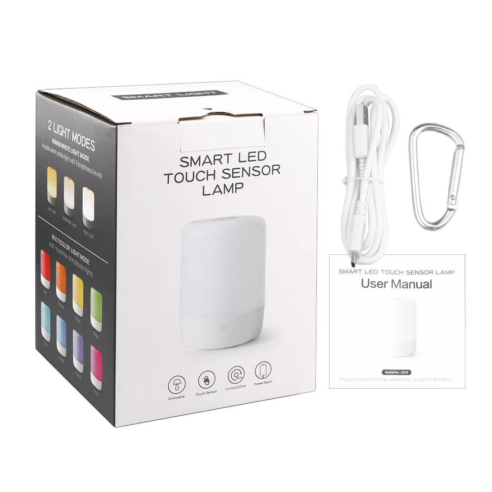 Smart RGB LED Atmosphere Light Touch Sensor Rechargeable Bedside Table Night Lamp Camp 3-level Warm White Brightness | Лампы и