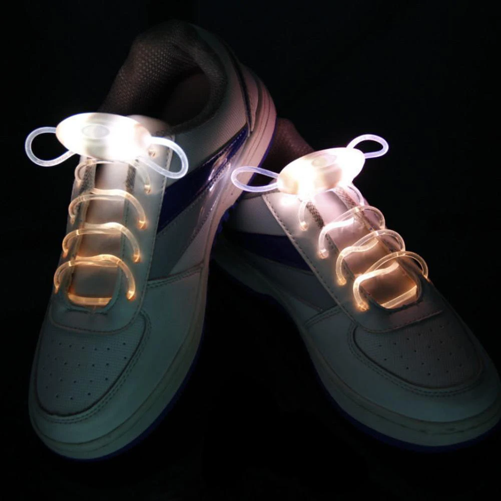 Hot LED Flash Luminous Shoelace Light Up Glow Round Strap Shoe Laces Party Decor Shoestrings Lazy No Tie Shoeslace 11 Colors