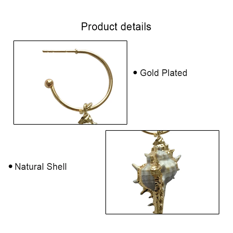 Модные золотые серьги Cowrie Shell для женщин длинные подвески из ракушек ювелирные