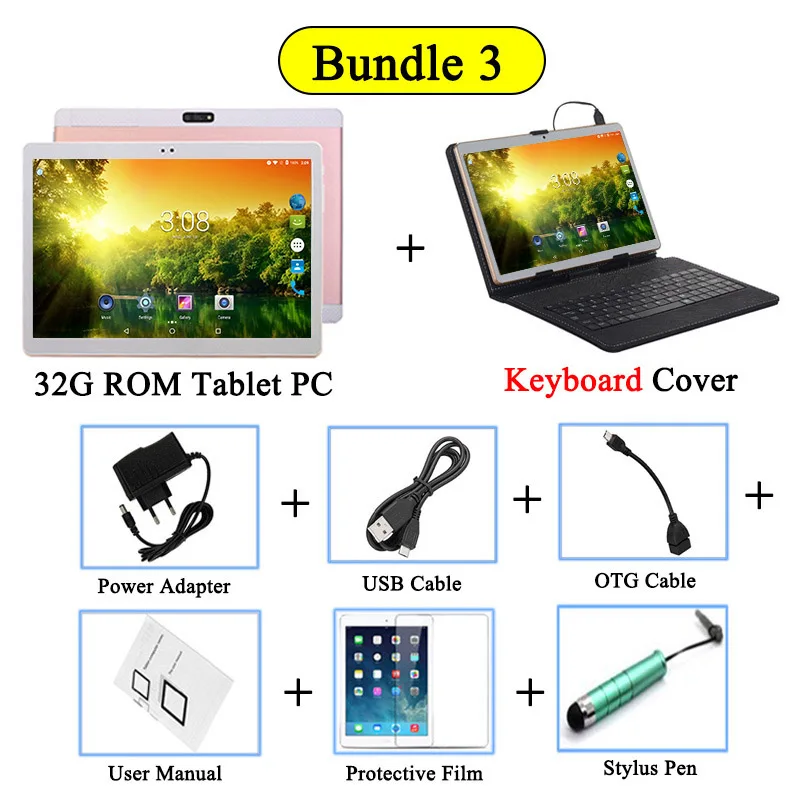 32G ROM Add Keyboard Распродажа 4 Гб ОЗУ 64 Гб ПЗУ планшет 3G/4G LTE 10 дюймов планшетный ПК 1280*800 ips Wifi MT8752 Android 8,0 две sim-карты gps планшет+ подарки - Комплект: 32G ROM Add Keyboard