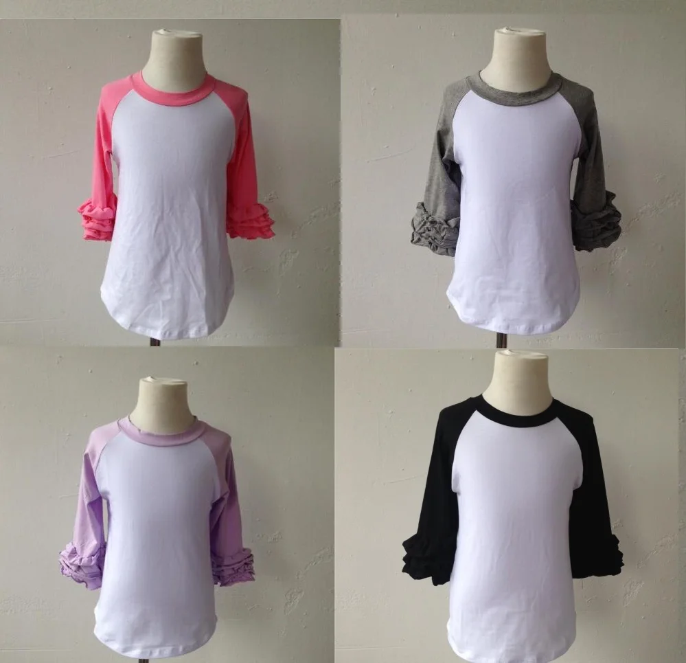 Детская одежда оптовая продажа Детские рубашки реглан с длинными рукавами и