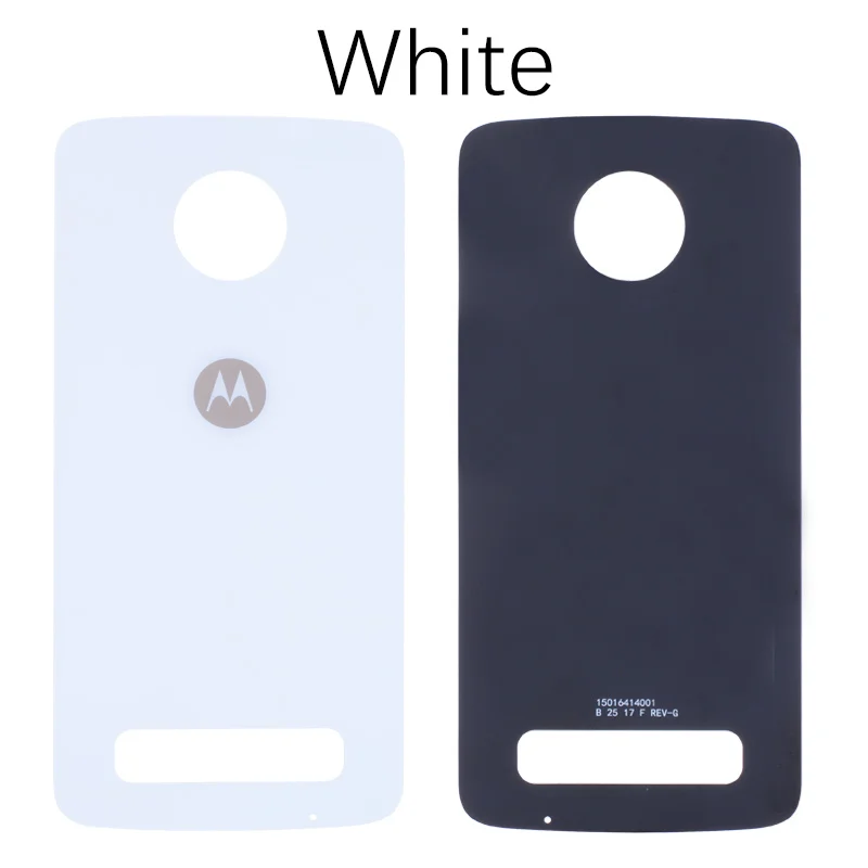 Задняя крышка для Motorola Moto Z Play XT1635 на батарею черный белый - Цвет: White
