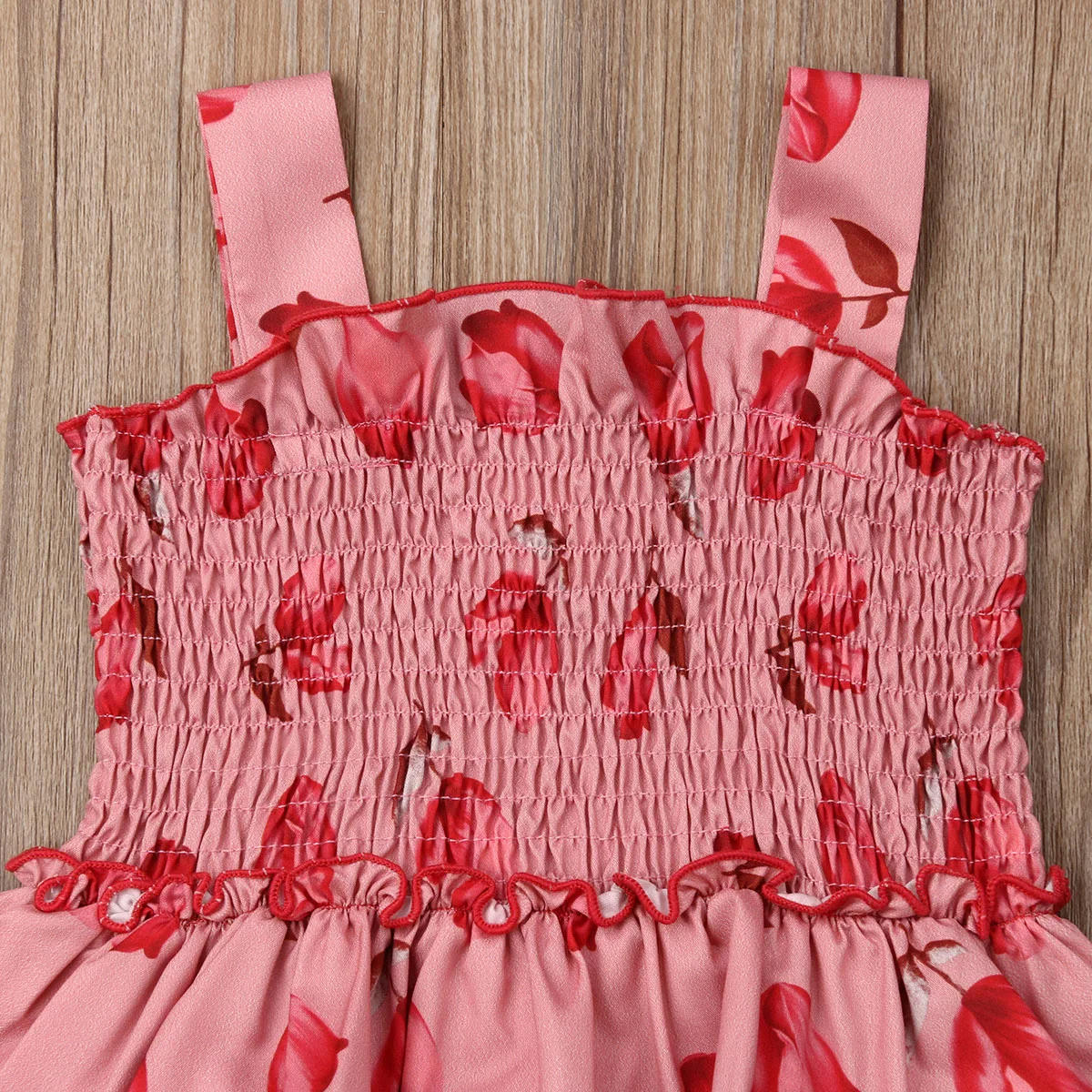 Новинка лета 2019 Одежда для новорожденных девочек с цветочным принтом и оборками