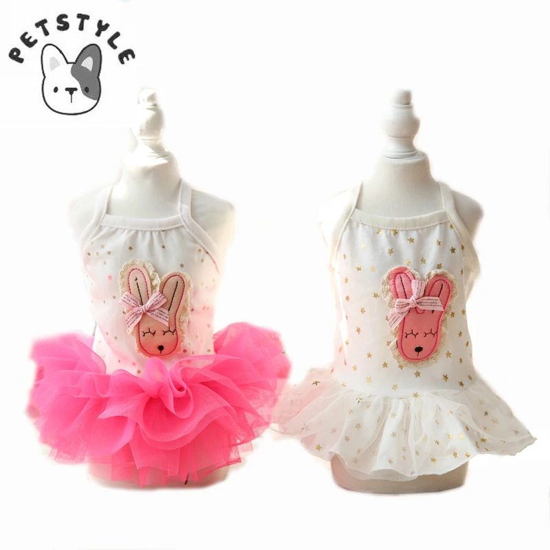Летнее платье для собаки PETSTYLE с принтом звезд короткая юбка щенка кошки