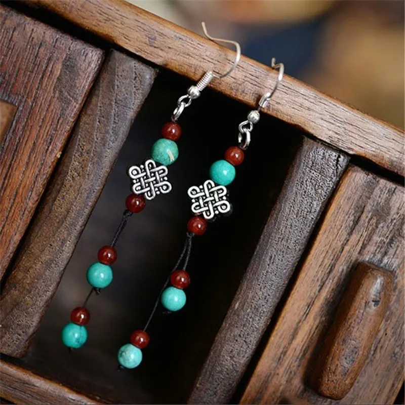 Элегантные оригинальные бусины из натурального камня тибетские Серебряные