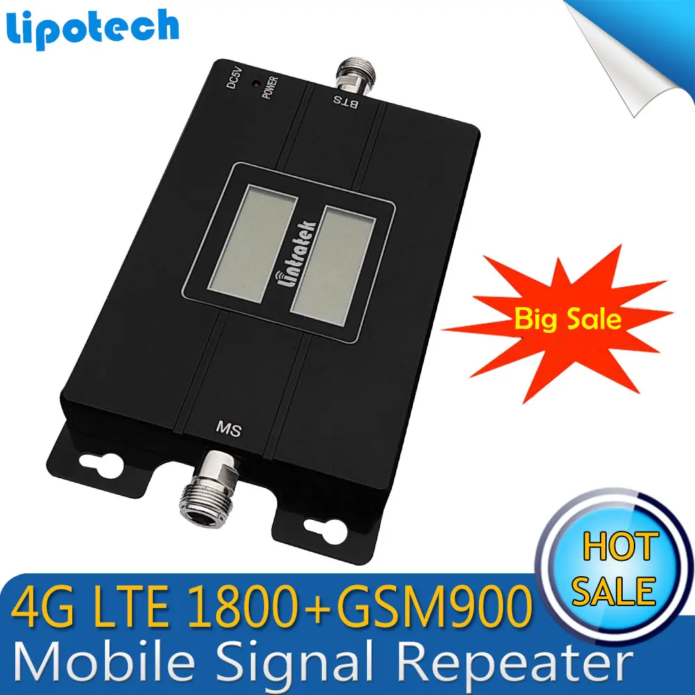 

1Pcs Dual LCD Displays GSM 900 4G LTE 1800 Repeater GSM 1800mhz Mobile Signal Booster 65dB Dual Band Repetidor Celular Amplifier