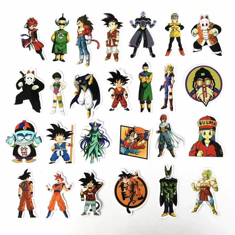 100 шт./упак. смешанные Dragon Ball Аниме Стикеры для автомобиля ноутбука скейтборд Pad уход за кожей лица маска Велосипедный спорт мотоцикл PS4 телефона Наклейка ПВХ Стикеры s