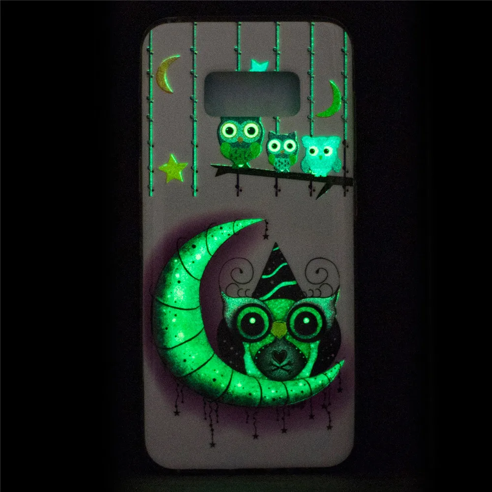 Милый рисунок мигающий свет свечение Мягкий ТПУ силиконовый чехол Coque для Samsung