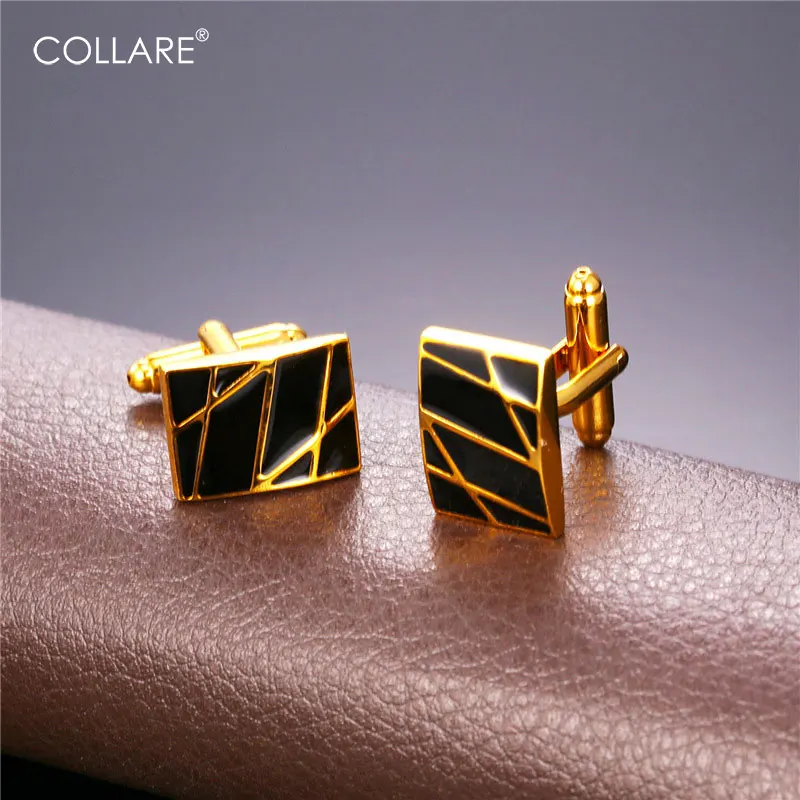 Запонки Collare Мужские квадратные в клетку ювелирные украшения для манжеты под