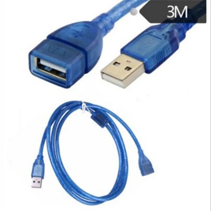 Стандарт USB 2 0 печатная линия прозрачный синий Удлинительный кабель для принтера