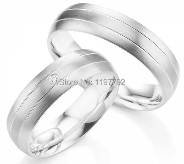 

silver color titanium couples rings set for engagement wedding anniversary