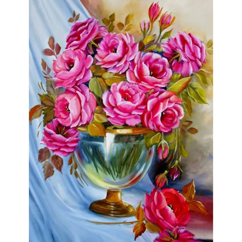 

Full Square/Round DIY Diamond Embroidery Flower 5D Diamond Painting Rhinestone Mosaic Decor HYY